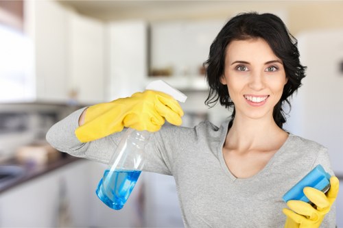Office cleaning in Bow focused on sanitising desks and shared surfaces