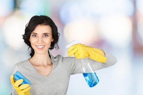 Deep cleaning kitchen and bathroom areas during a one off clean in Bow