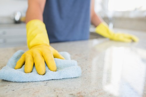 Domestic cleaning tools prepared for a house cleaning service in Bow